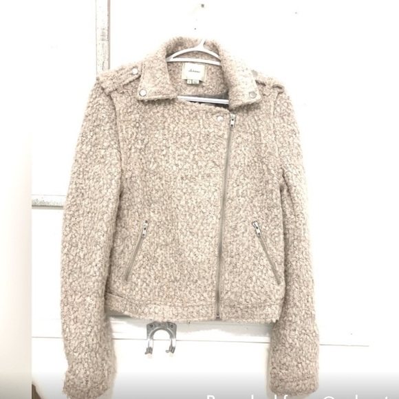 Anthropologie Elevenses cozy jacket medium #teddy #moto - Picture 6 of 6